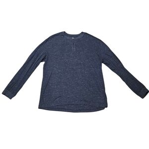 Goodfellow & Co Men’s Long Sleeve Henley Shirt XL Navy Blue Heather